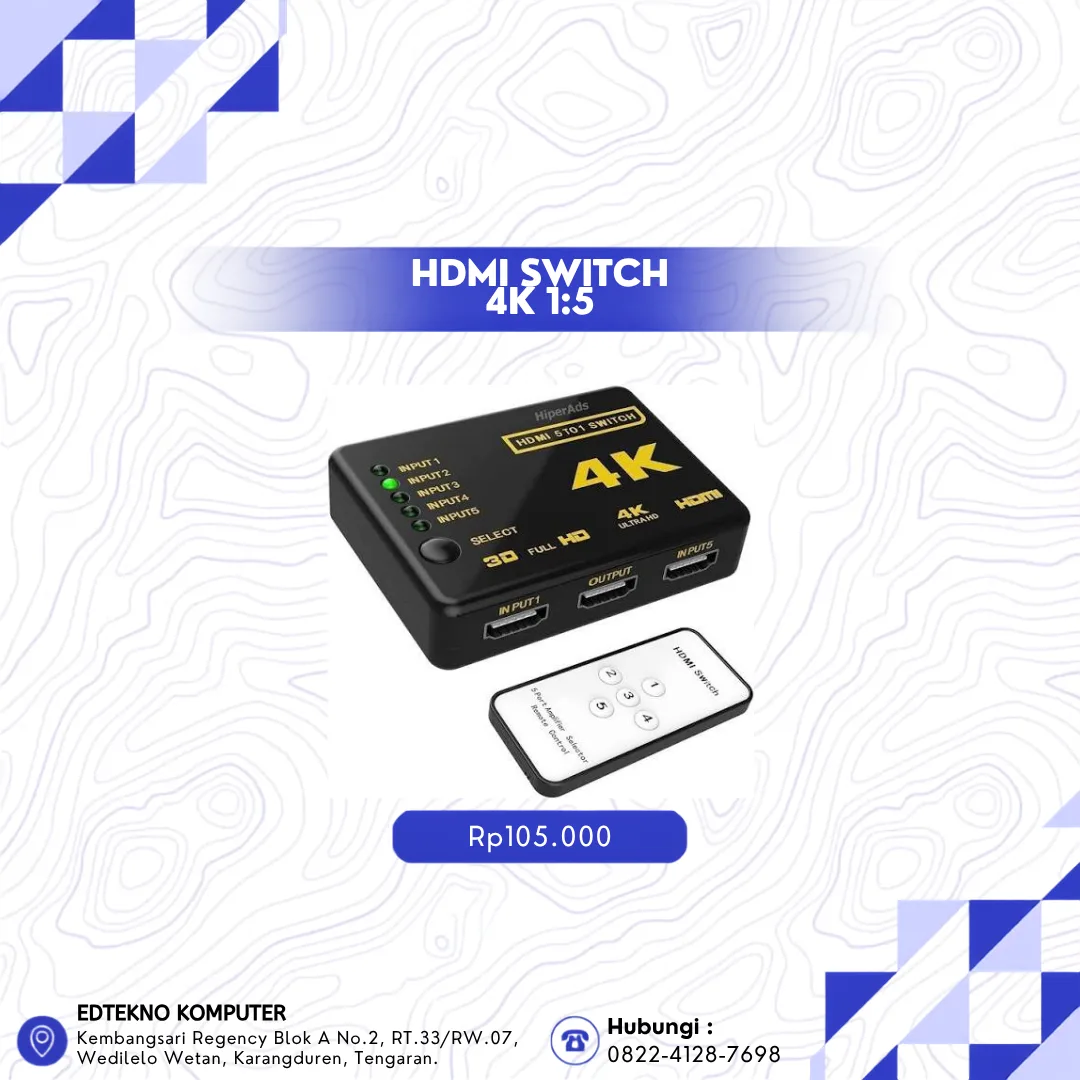 HDMI Switch 4K 1:5